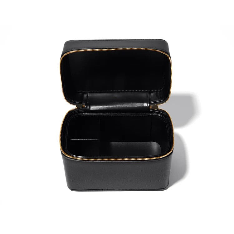 Saffiano Vegan Leather Train Case with Chain Handle