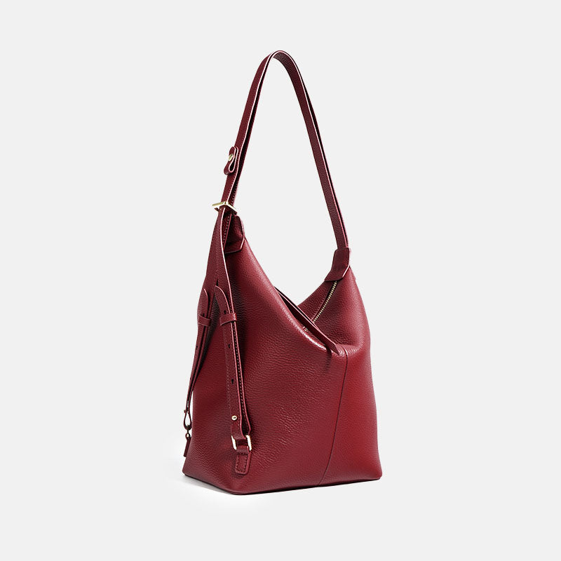 Women's Minimalist Genuine Leather Hobo Shoulder Bag