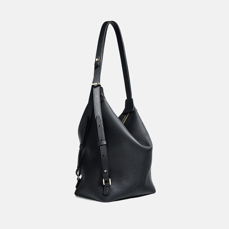Women's Minimalist Genuine Leather Hobo Shoulder Bag