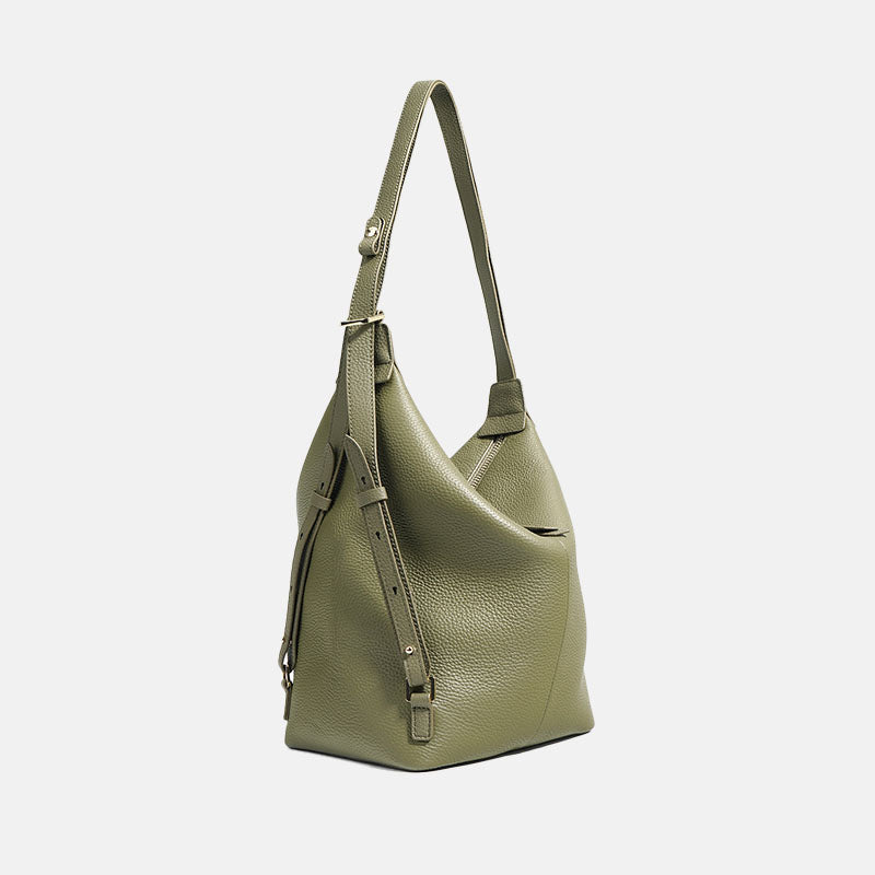 Women's Minimalist Genuine Leather Hobo Shoulder Bag