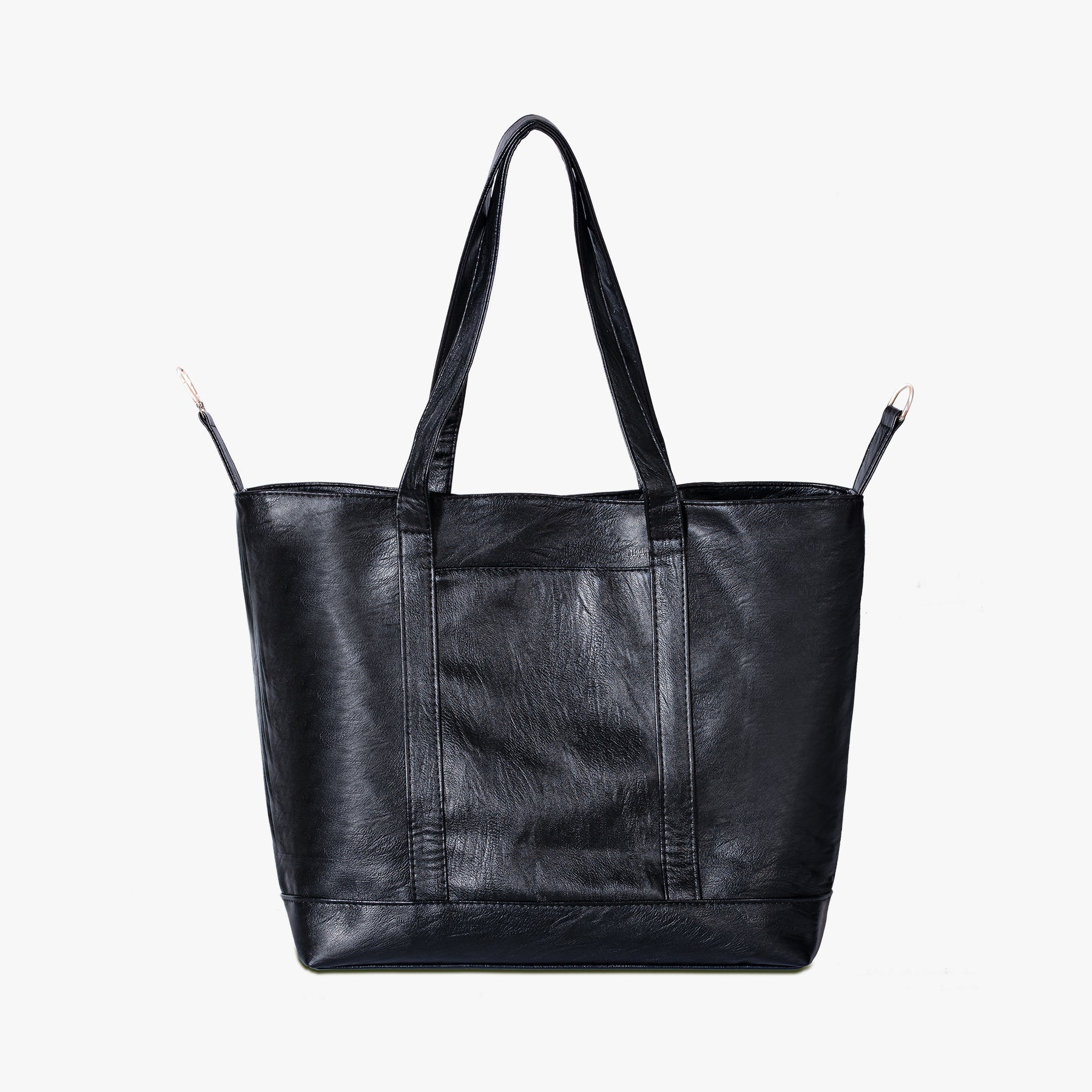 Multi-Color Soft Structured Tote With Drawstring Closure, Inner Key Hook, And Front Slip Pocket Shoulder Bag