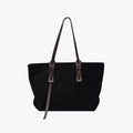 Two-Tone Matte Slouch Tote With Contrast Straps And Accent Hanging Detail Shoulder Bag