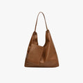 Neutral-Tone Soft Slouch Shoulder Tote With Detachable Slim Pouch Accessory