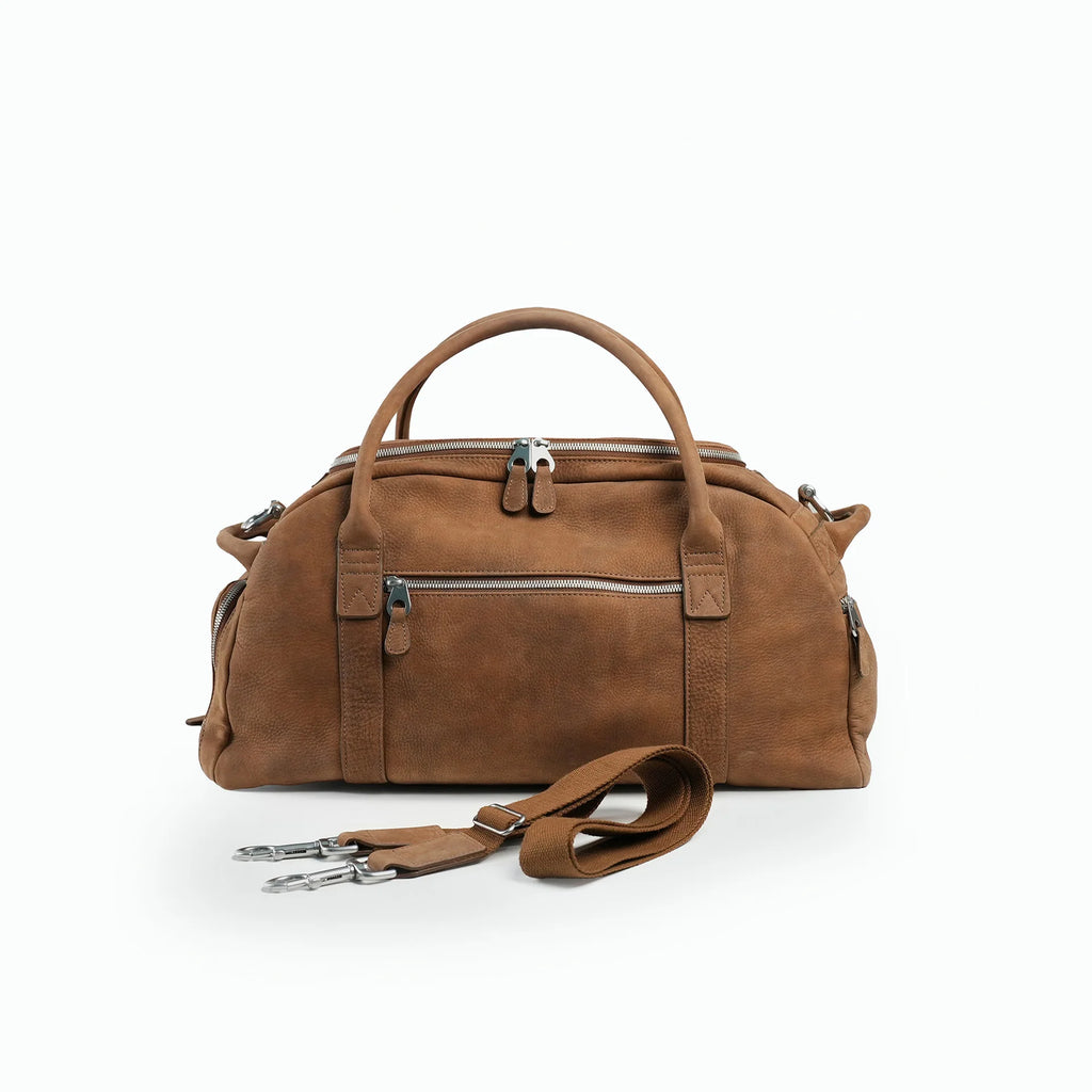 Premium Leather Weekender Duffel Bag