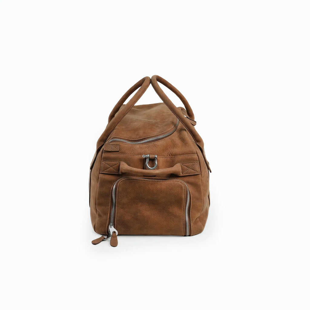 Premium Leather Weekender Duffel Bag