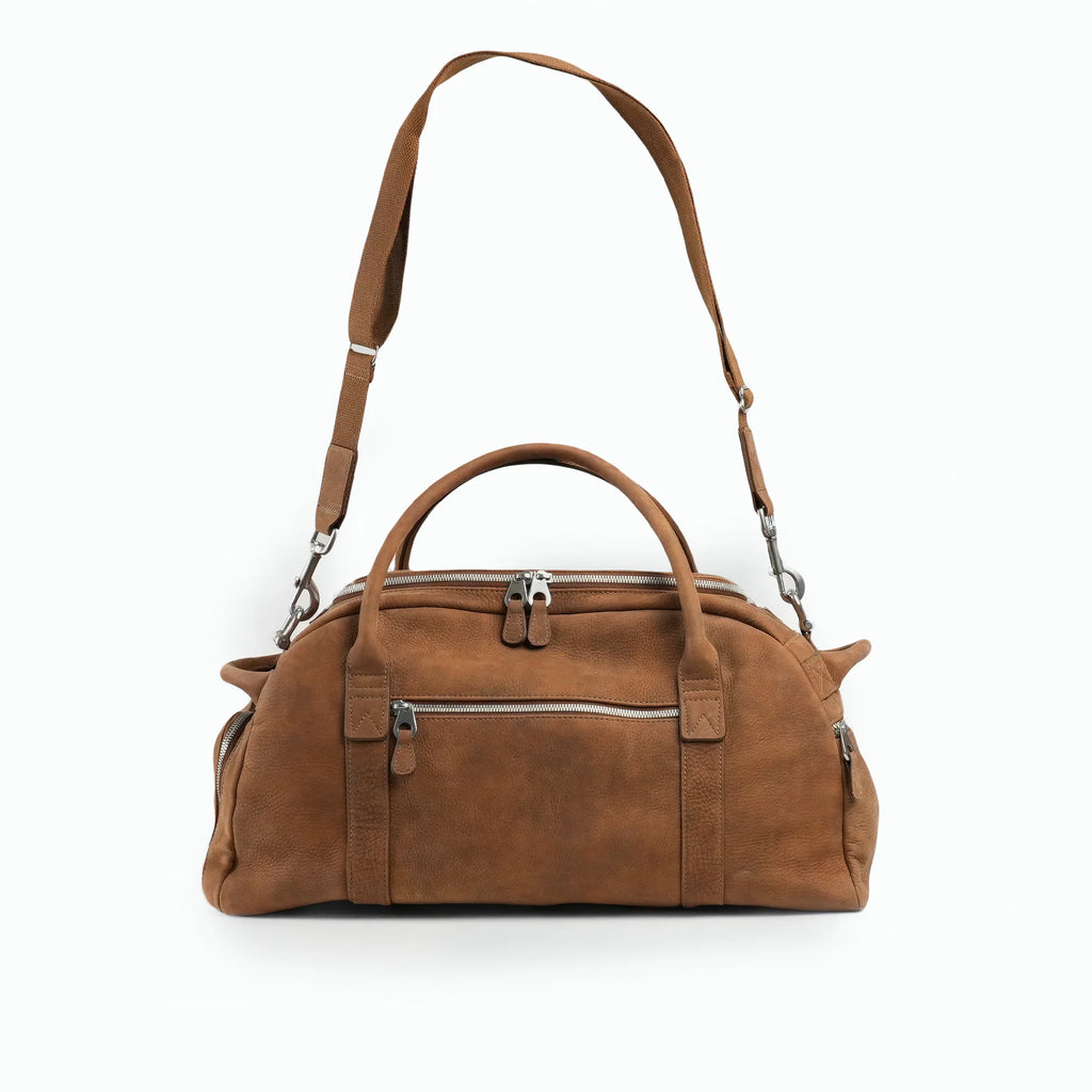 Premium Leather Weekender Duffel Bag