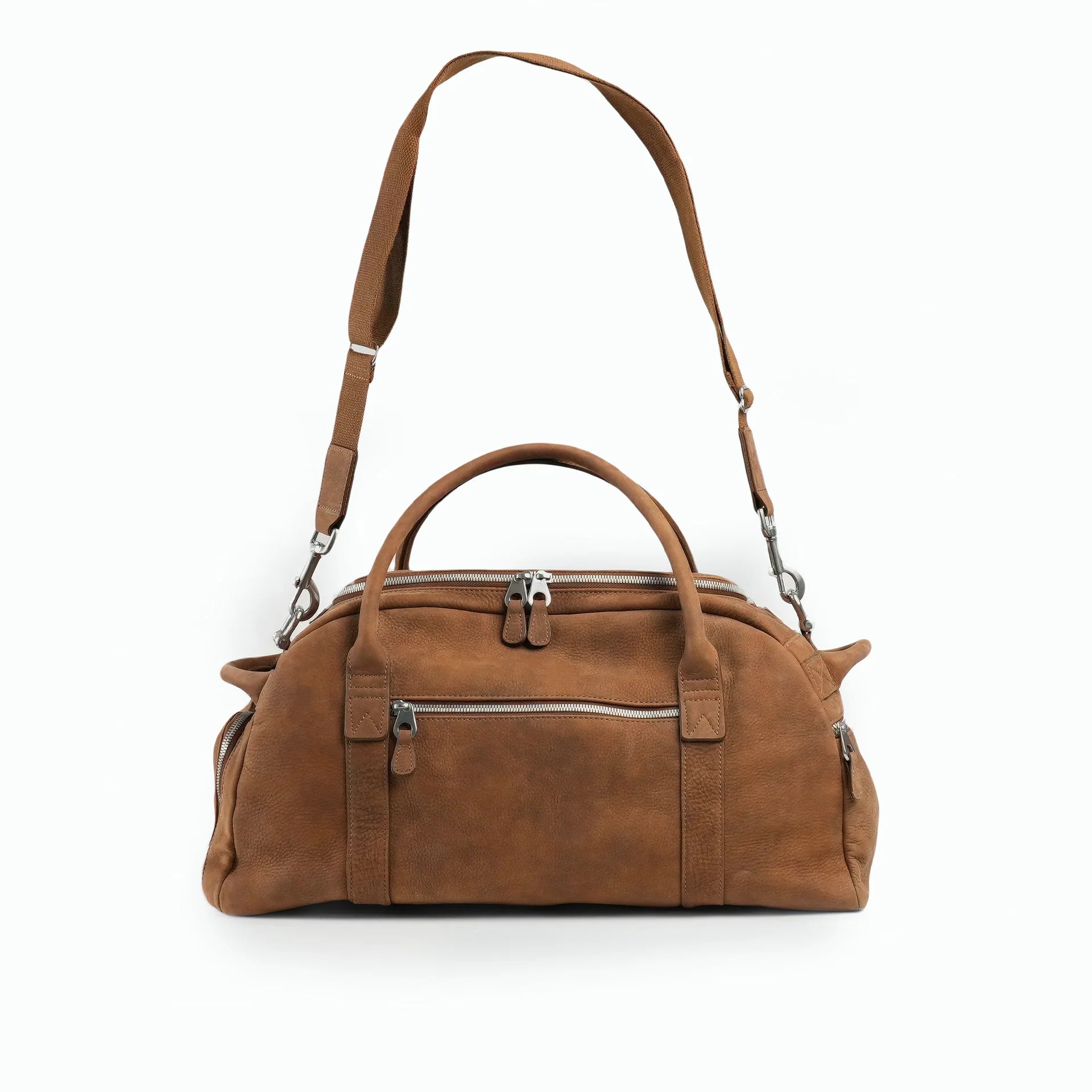 Premium Leather Weekender Duffel Bag