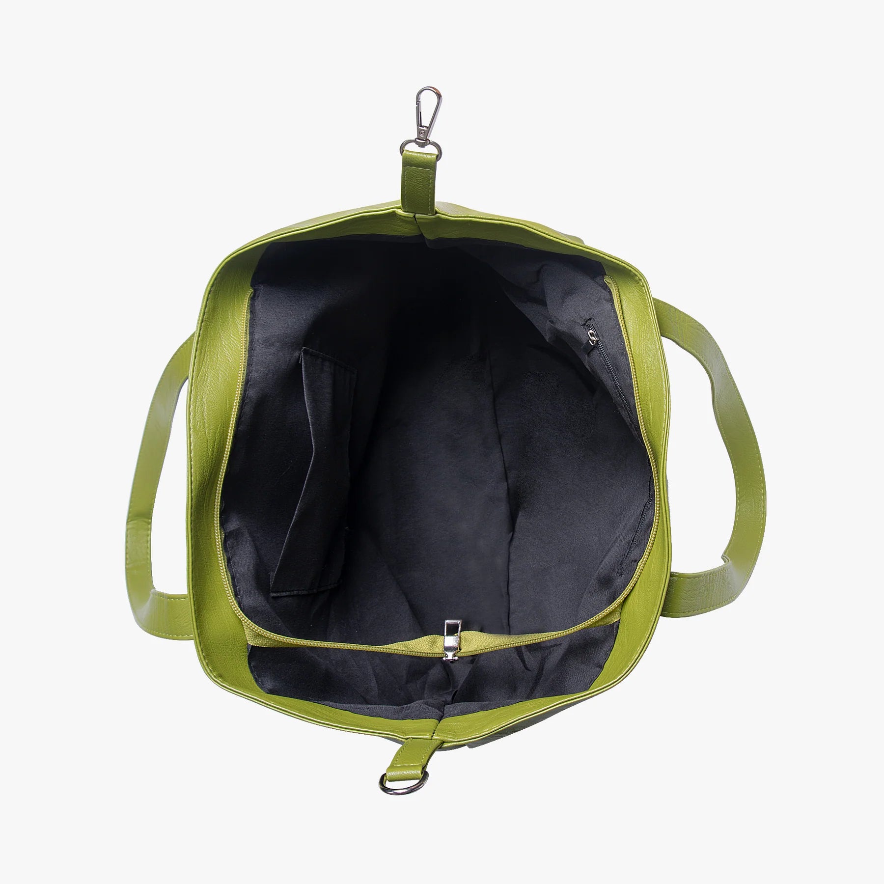 Multi-Color Soft Structured Tote With Drawstring Closure, Inner Key Hook, And Front Slip Pocket Shoulder Bag