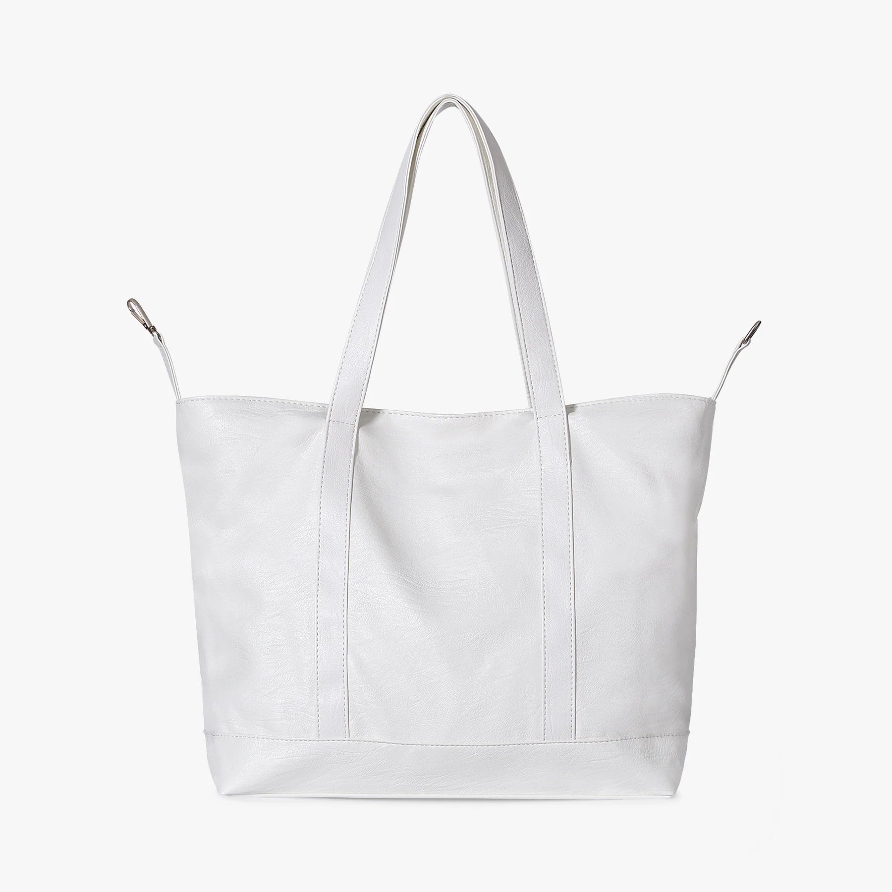 Multi-Color Soft Structured Tote With Drawstring Closure, Inner Key Hook, And Front Slip Pocket Shoulder Bag